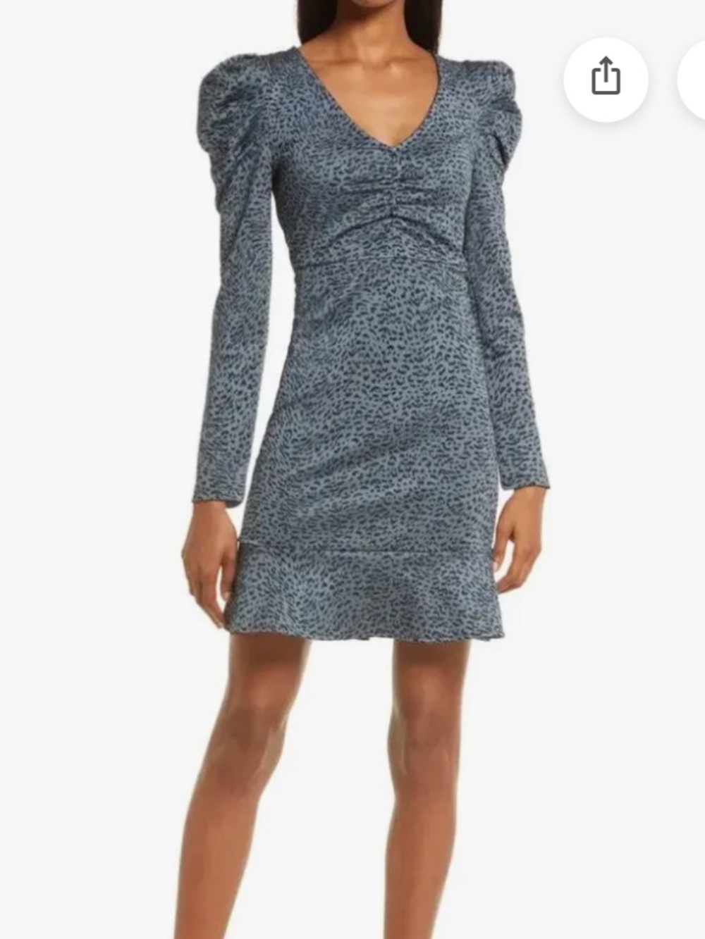 Chelsea28 Blue Leopard-Print Mini Dress